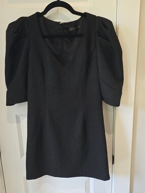 The Vintage Shop Black Puff-Sleeve Mini Dress